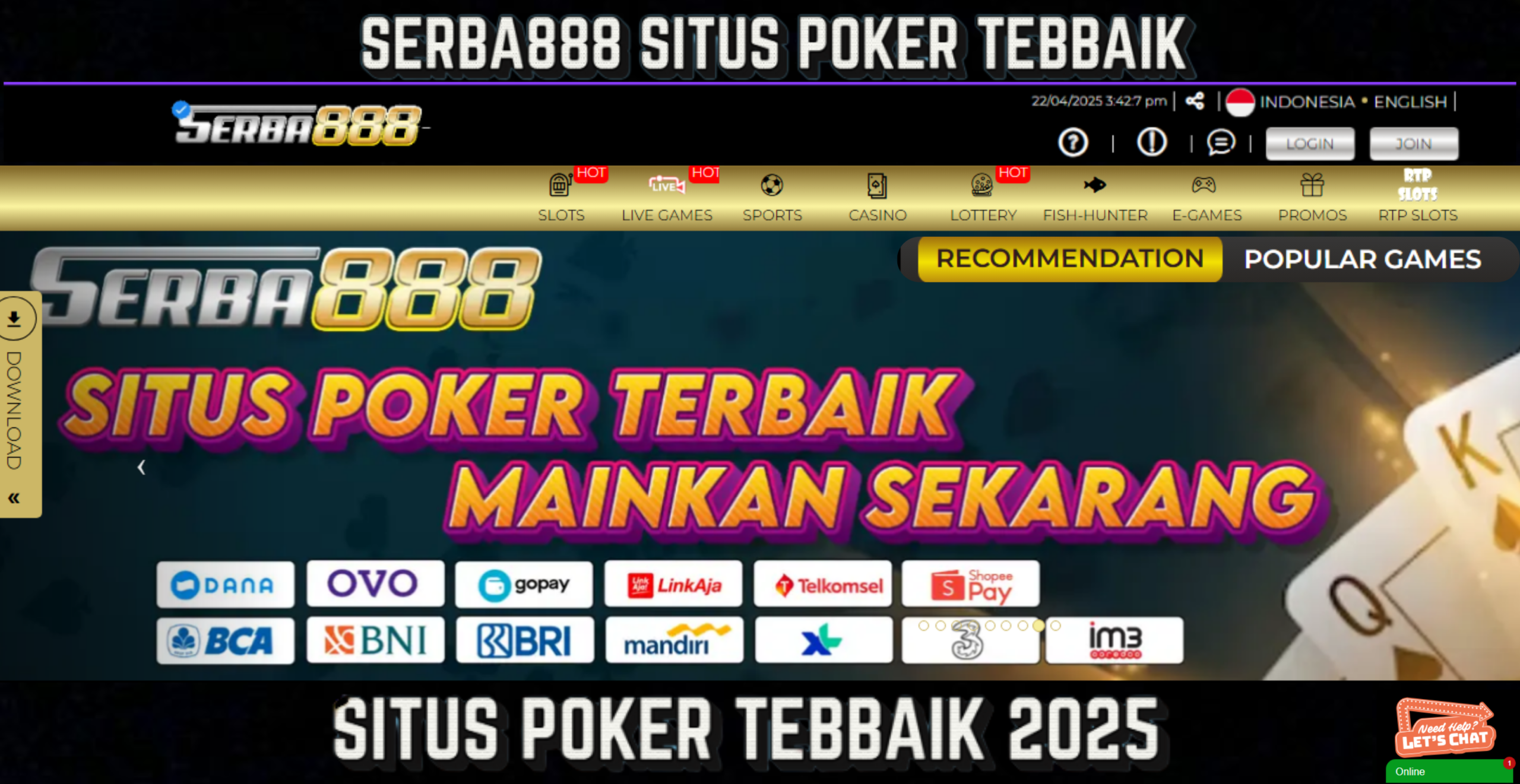SERBA888 SITUS POKER TEBBAIK